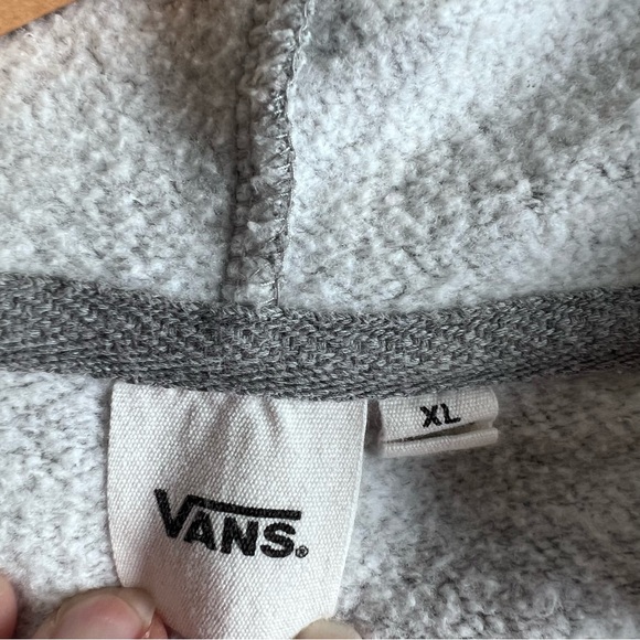 VANS Women’s Girls Heather Gray Cropped Hoodie Sweatshirt with Blue Logo Size XL - Picture 5 of 8